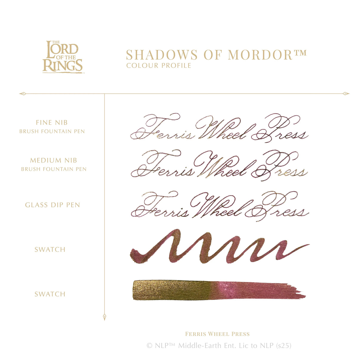 Ferris Wheel Press Lord of the Rings Bijou Fountain Pen and 28ml Ink Set Sauron
