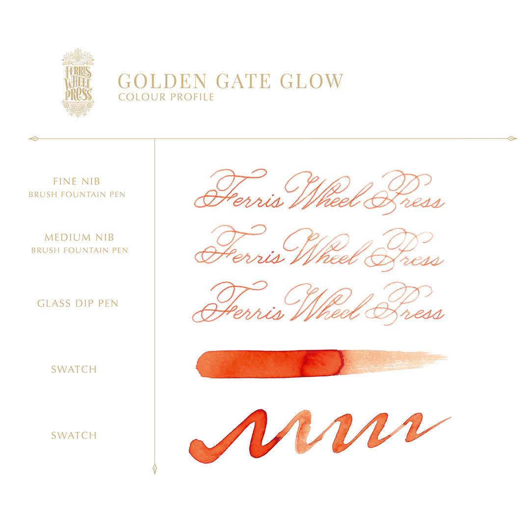 Ferris Wheel Press Fountain Pen Ink 38ml Golden Gate Glow