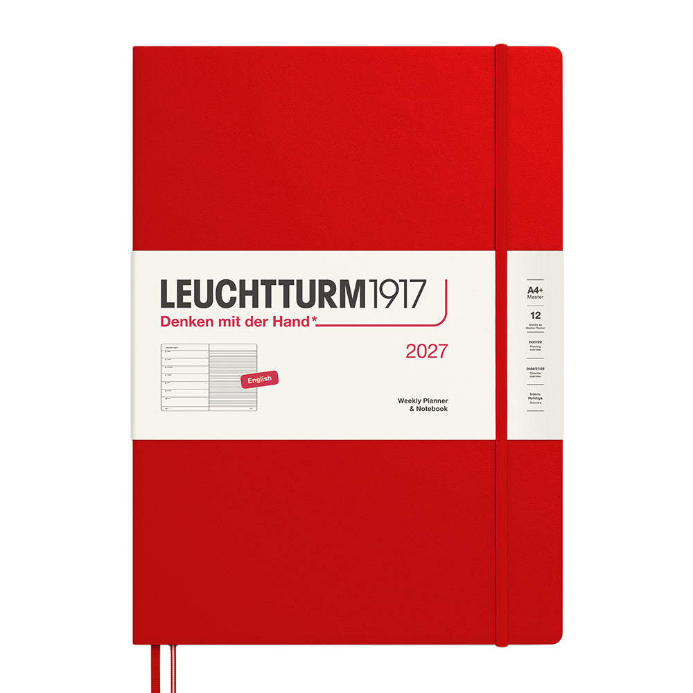 LEUCHTTURM1917 Weekly Planner & Notebook 2027 Hardcover Master A4+ Cherry
