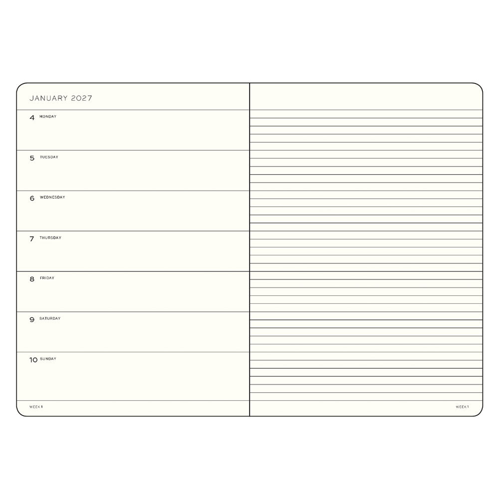 LEUCHTTURM1917 Weekly Planner & Notebook 2027 Softcover Pocket A6 Black