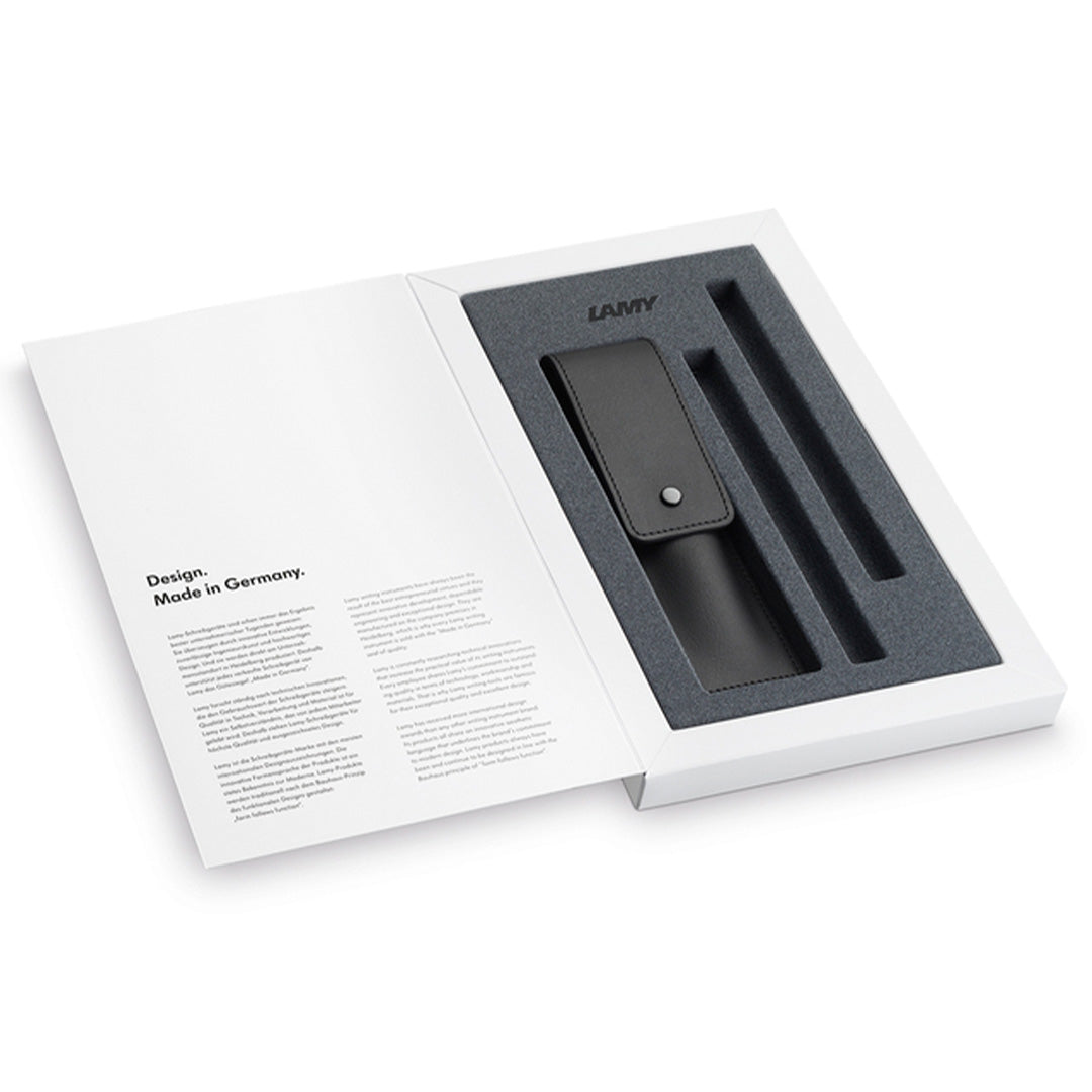 LAMY 240 KS econ Brushed Ballpoint Pen and Leather Pouch set