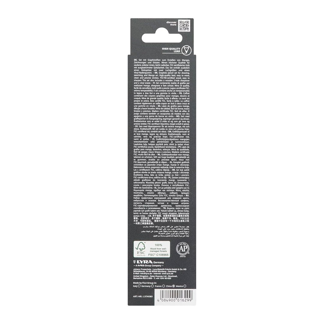 Lyra Graduate Manga Graphite Pencil Set of 6