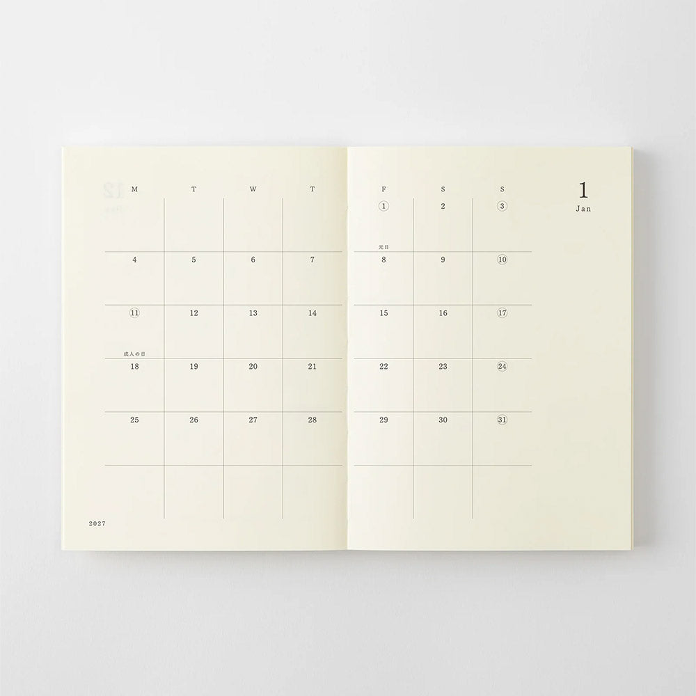 Midori Notebook Diary 2027 A6