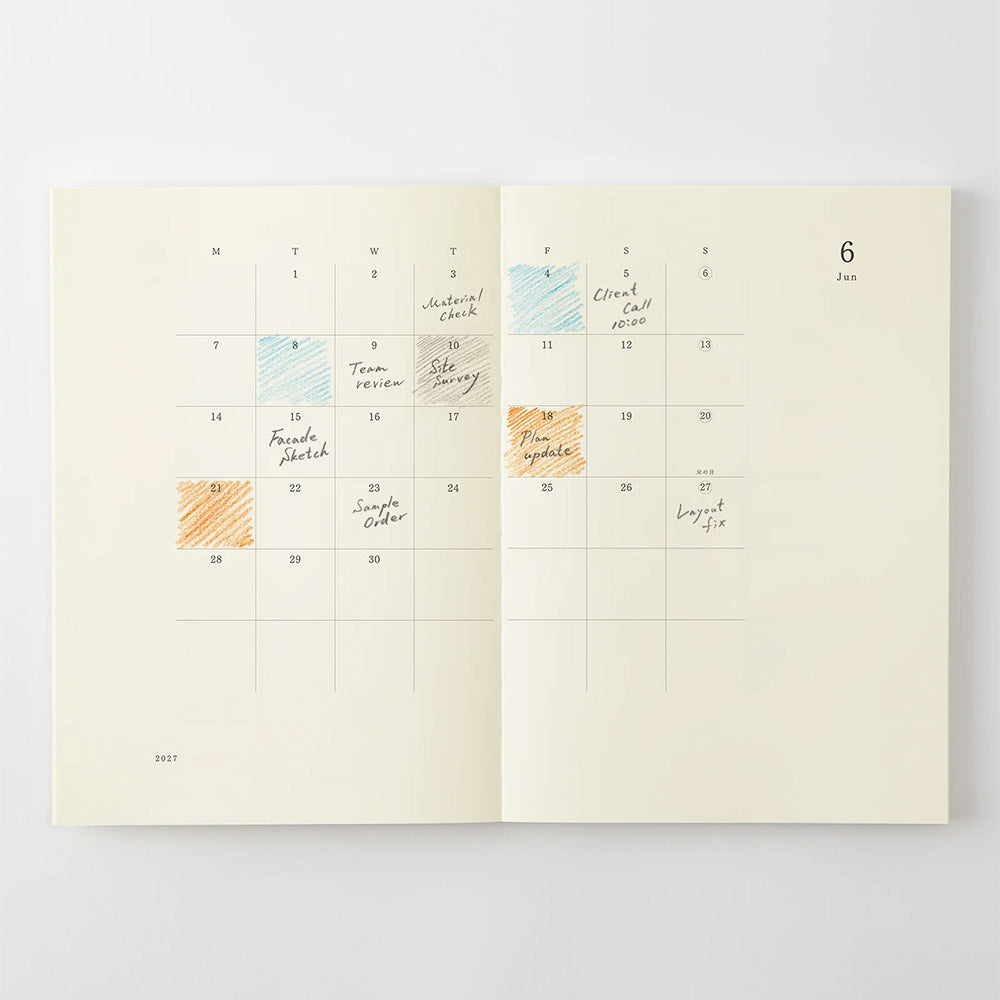 Midori Notebook Diary 2027 A5 Thin