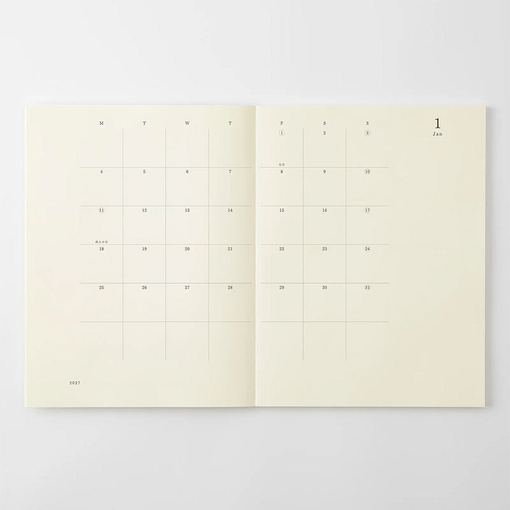 Midori Notebook Diary 2027 A4 Thin