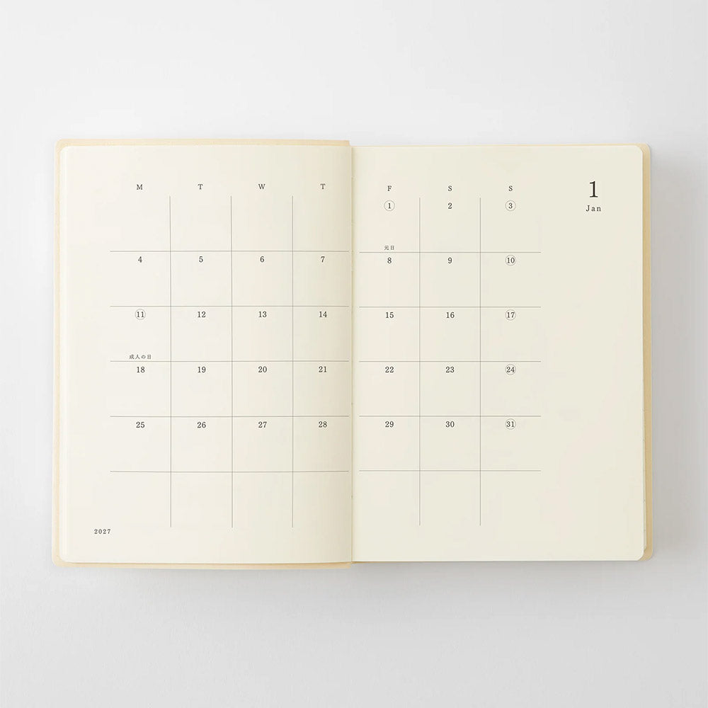 Midori Notebook Daily Diary 2027 A6