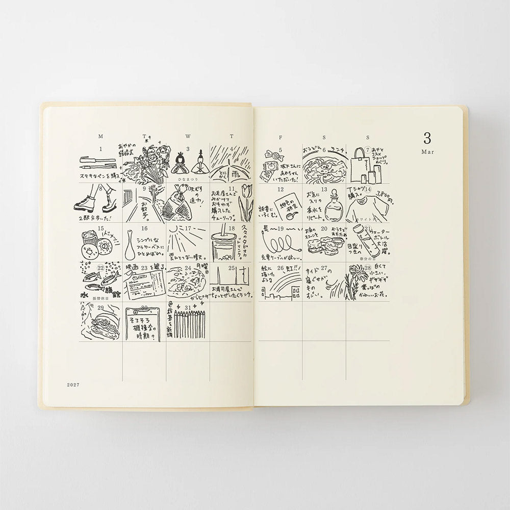 Midori Notebook Daily Diary 2027 A6