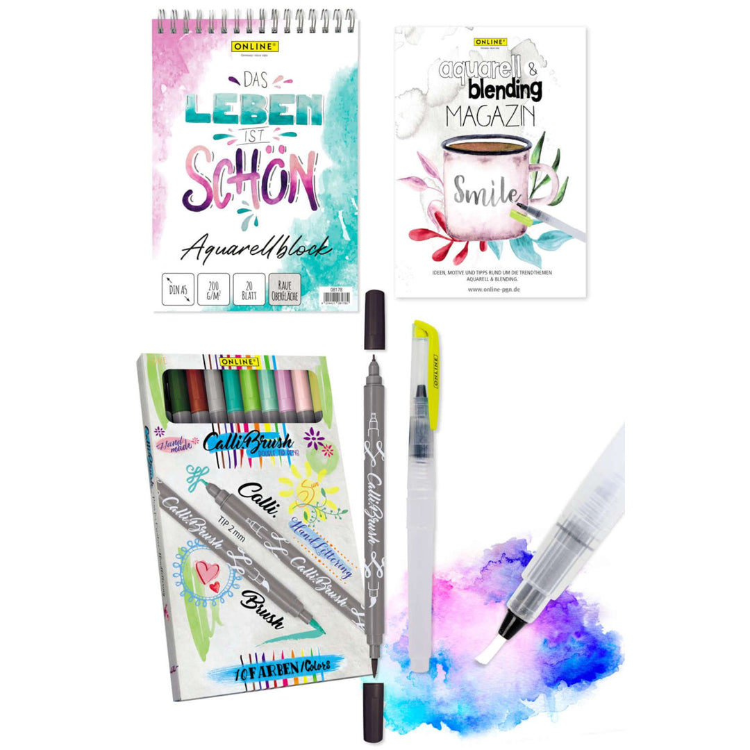 ONLINE Calligraphy Brush Double Tip Set of 10