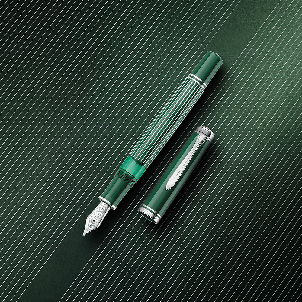Pelikan Souveran M815 Special Edition Fountain Pen Metal Striped Green