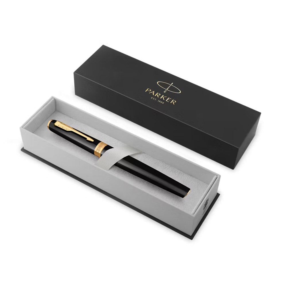Parker Meridian Rollerball Pen Black Lacquer with Gold Trim