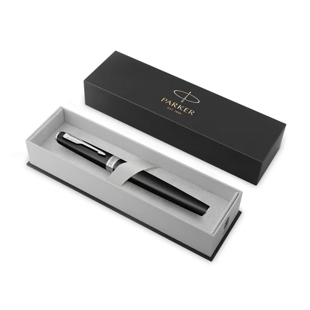 Parker Meridian Rollerball Pen Matte Black Lacquer with Chrome Trim