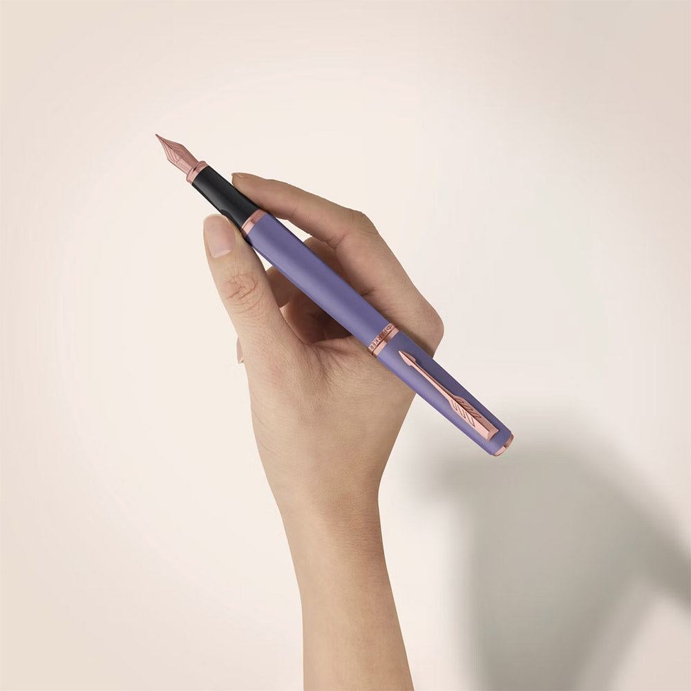 Parker Meridian Fountain Pen Lilac Lacquer with Rose Gold Trim