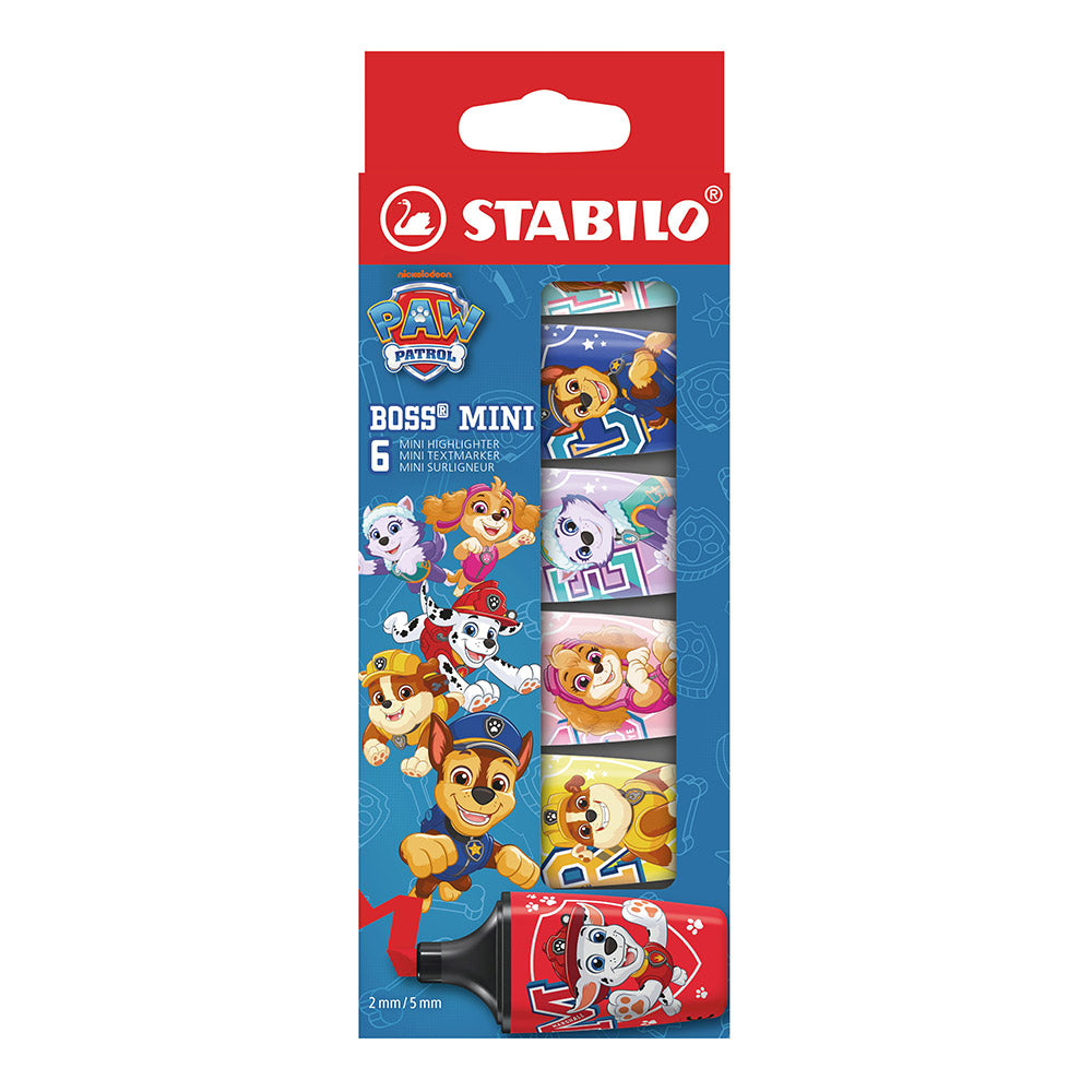 STABILO BOSS MINI PAW Patrol Highlighter Set of 5 Assorted Colours