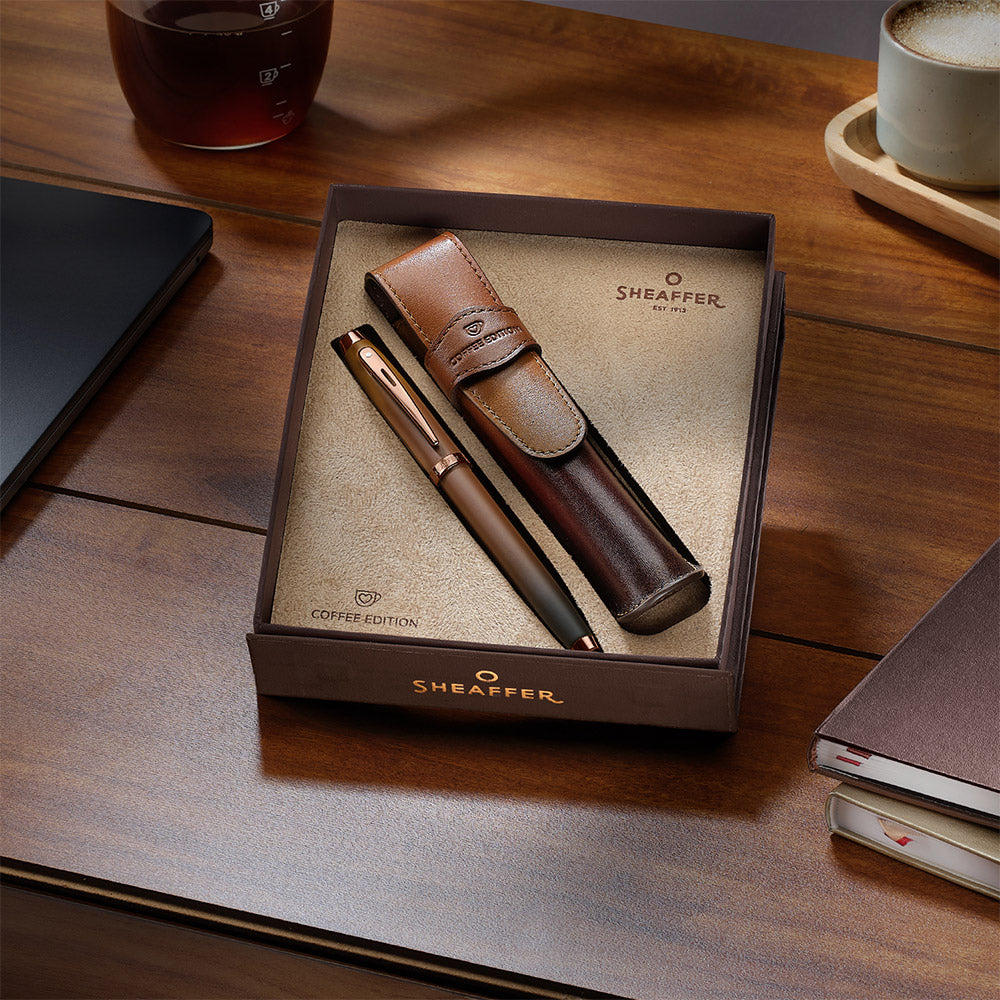Sheaffer 100 G9374 Fountain Pen Coffee Edition with Pen Pouch