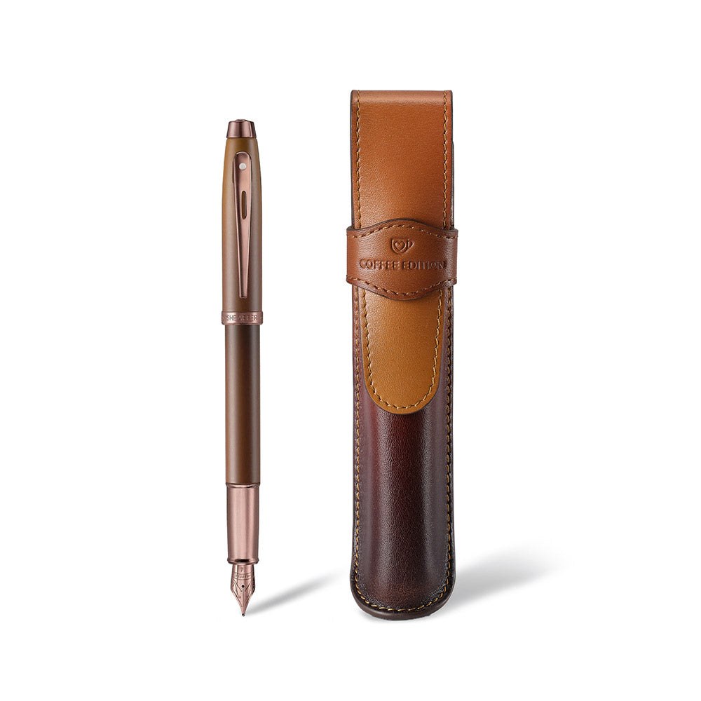 Sheaffer 100 G9374 Fountain Pen Coffee Edition with Pen Pouch