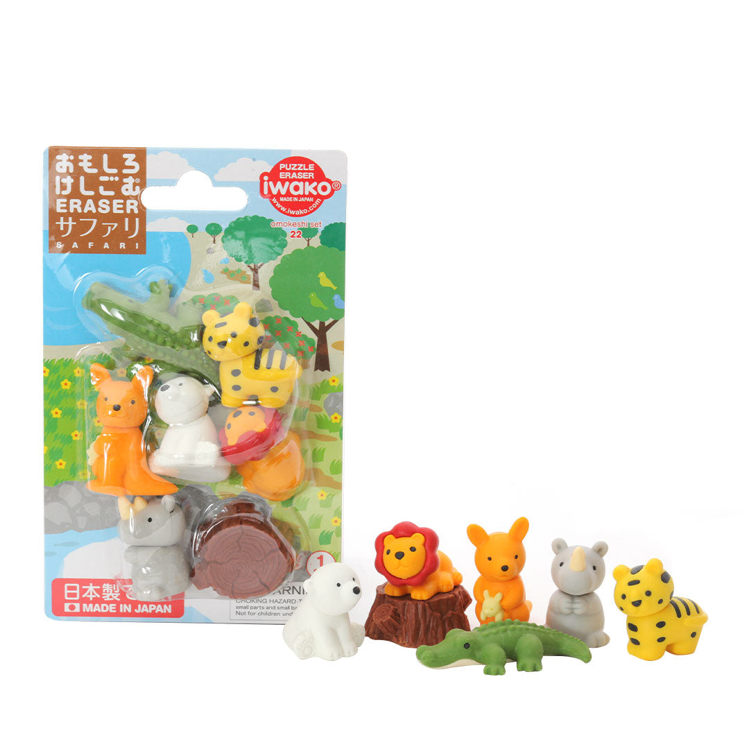 Iwako Puzzle Eraser Set Safari