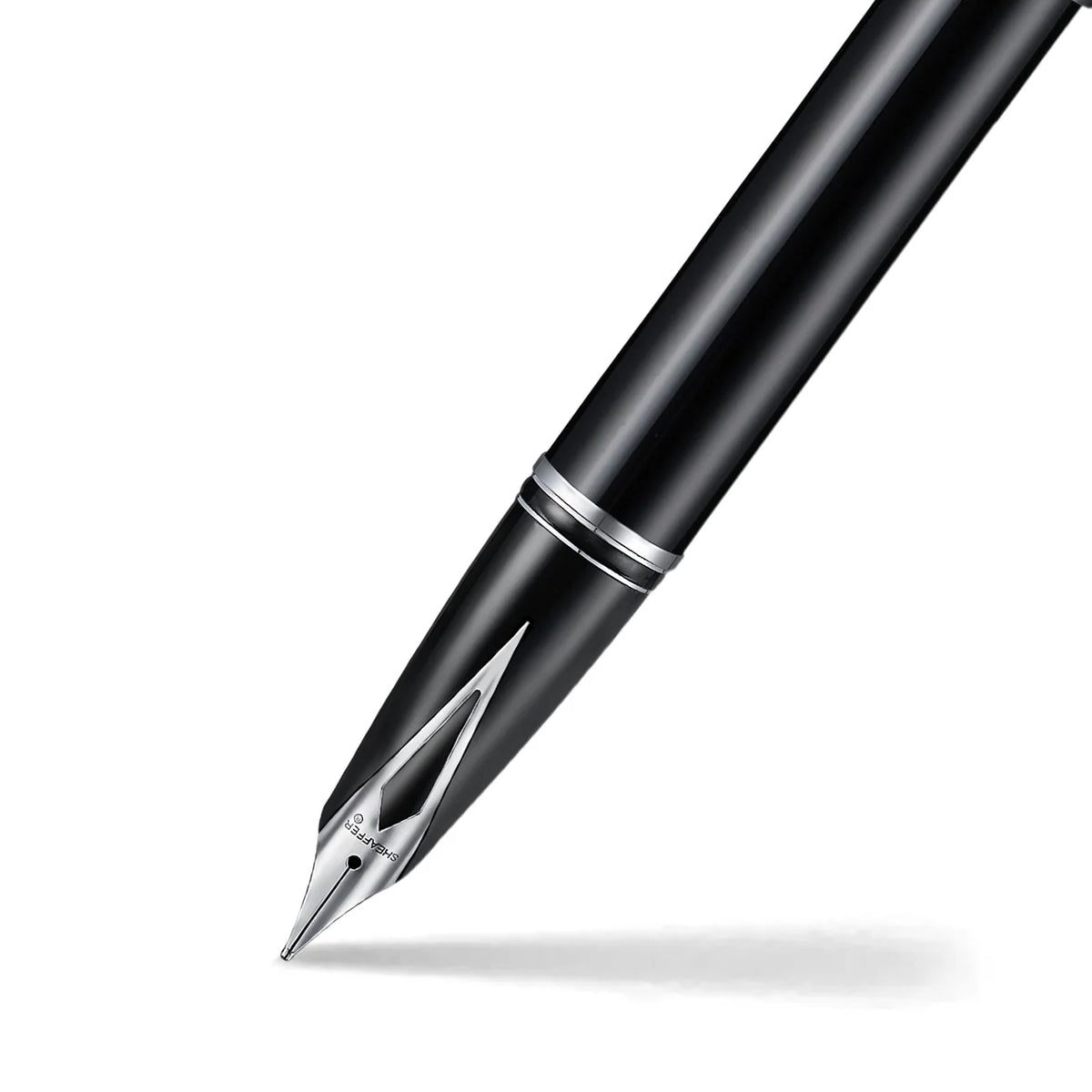 Sheaffer Legacy Fountain Pen Black with Chrome Trim and Leather Case Medium
