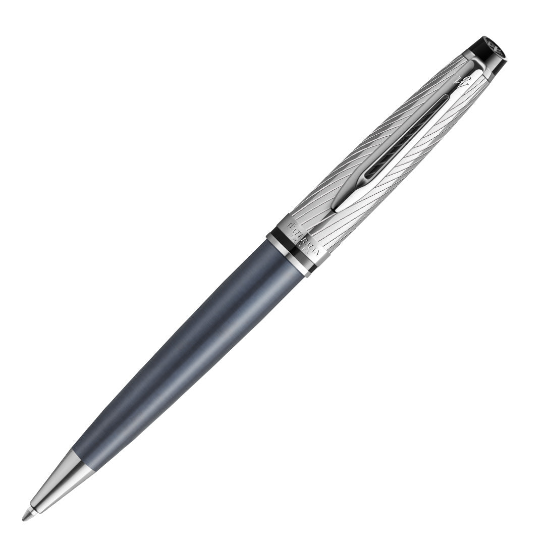 Waterman Expert Deluxe Ballpoint Pen Metal & Stone Grey Lacquer with Palladium Trim