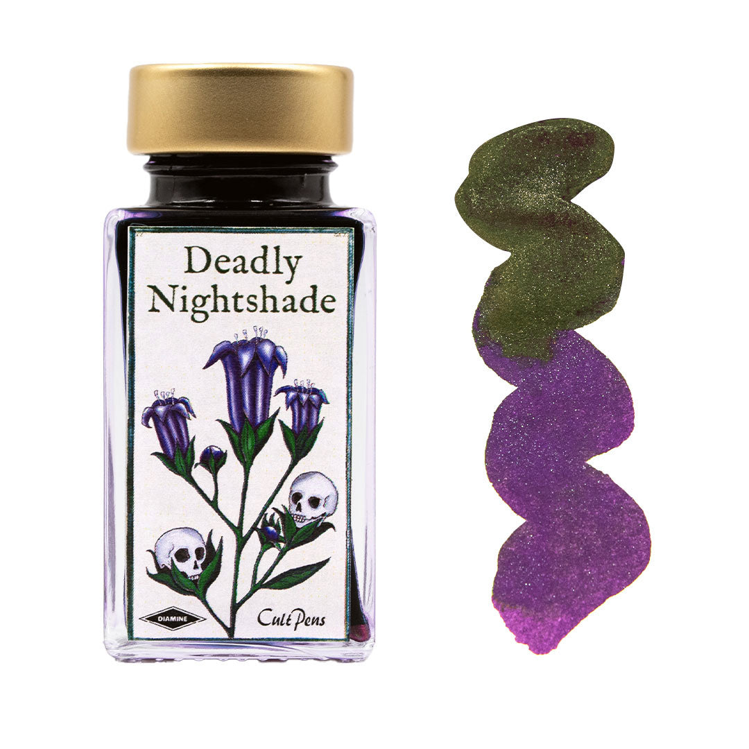 Cult Pens Exclusive Deadly Nightshade Shimmer Ink by Diamine 50ml