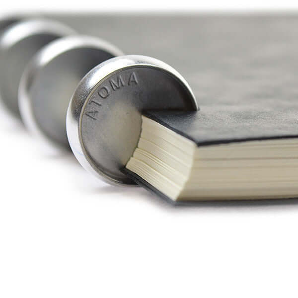 Atoma Amazing Texon Cover Disc-Bound Refillable Notebook Black A5+ by Atoma at Cult Pens