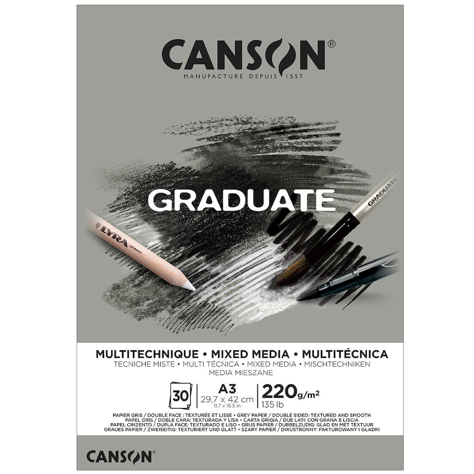Canson Graduate Grey Mixed Media Pad A3 by Canson at Cult Pens