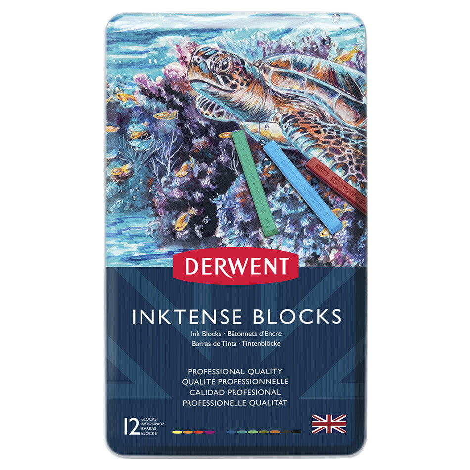 Derwent Inktense Colour Block Tin of 12 by Derwent at Cult Pens