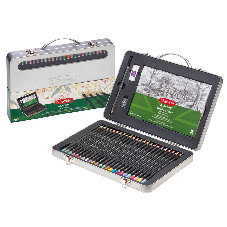 Derwent Academy Neon Pencil Carry Tin by Derwent at Cult Pens