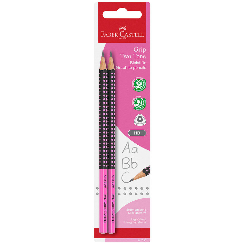 Faber-Castell Grip Two Tone Graphite Pencil Set of 2 by Faber-Castell at Cult Pens