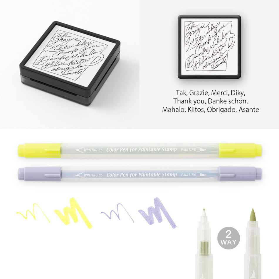 Midori Paintable Stamp Kit Limited Edition World Thank You by Midori at Cult Pens