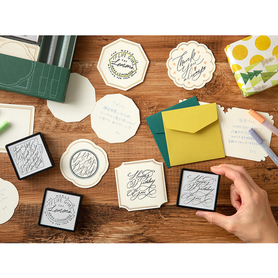 Midori Paintable Stamp Kit Limited Edition World Thank You by Midori at Cult Pens