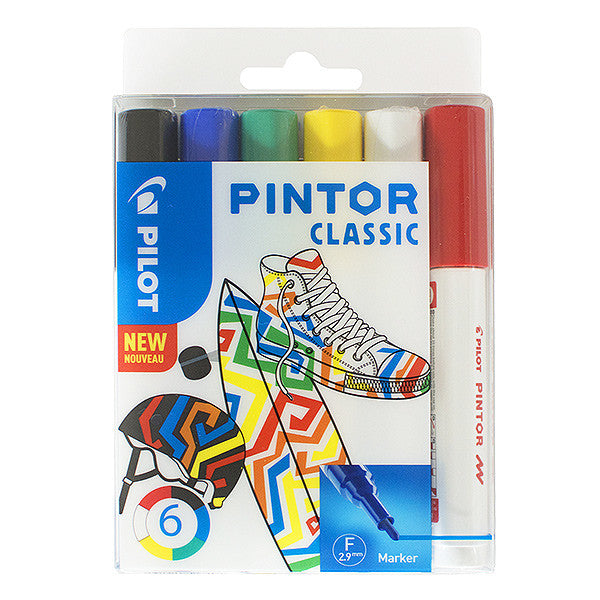 Pilot Pintor Marker Pen Bullet Tip Fine Assorted Set of 6 by Pilot at Cult Pens
