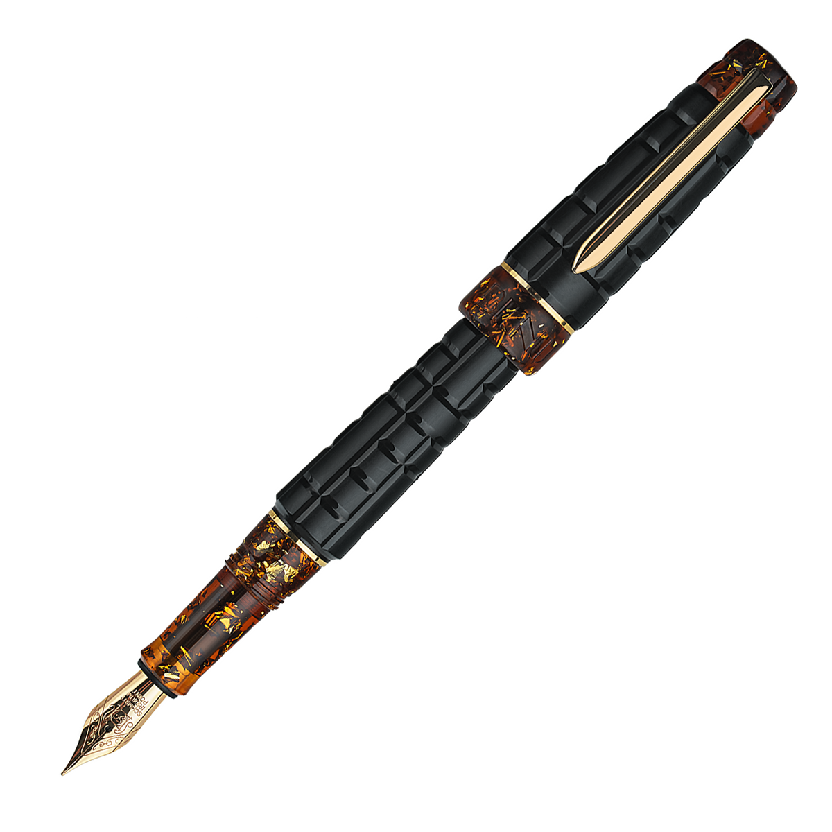 Benu Tessera Fountain Pen Black Amber