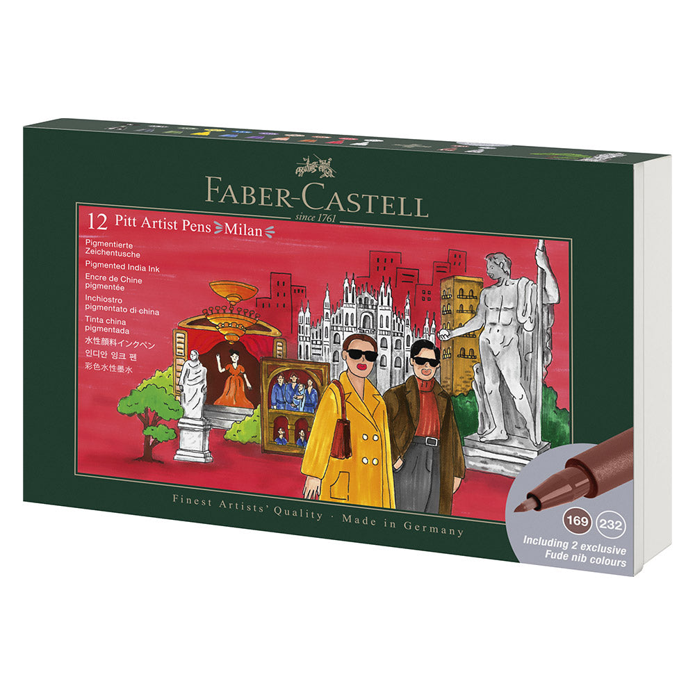 Faber-Castell Pitt Artist Brush Pen City Gift Set of 12 Milan
