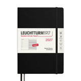 LEUCHTTURM1917 Weekly Planner & Notebook 2027 Hardcover Medium A5 Black