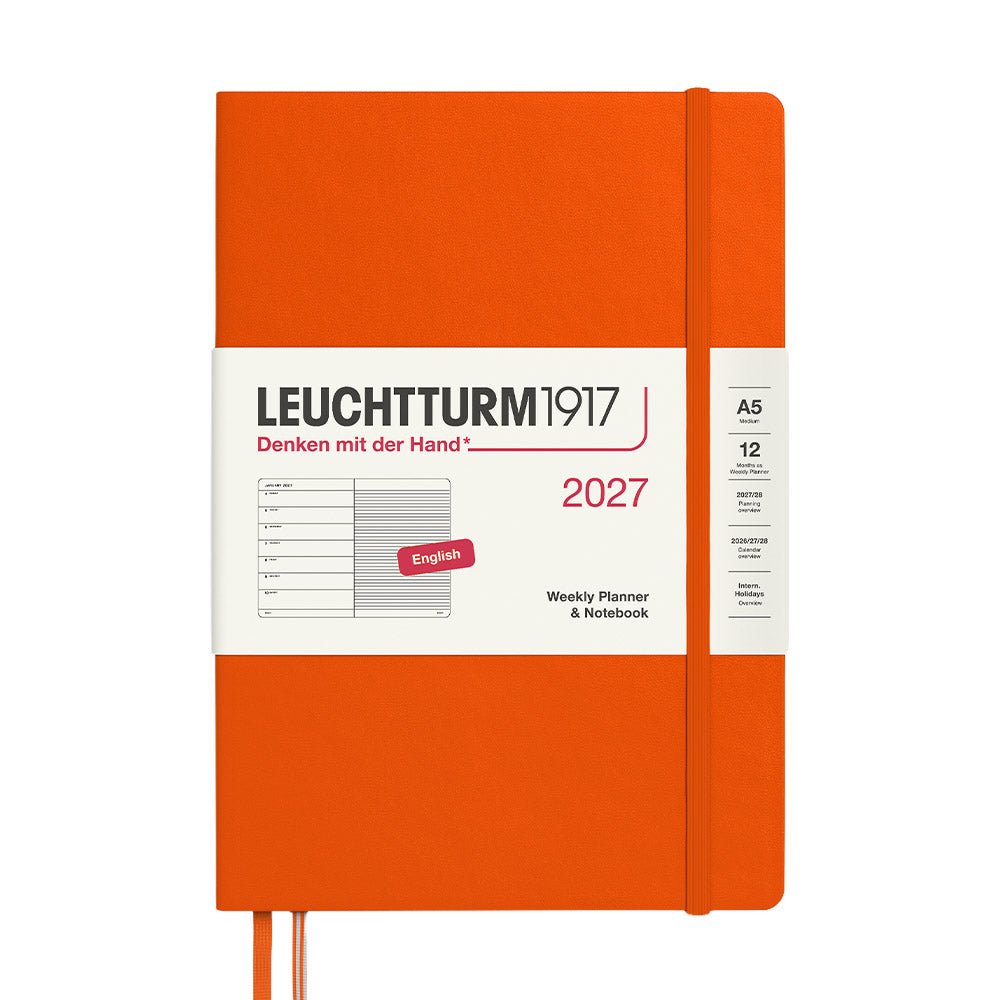 LEUCHTTURM1917 Weekly Planner & Notebook 2027 Hardcover Medium A5 Pumpkin