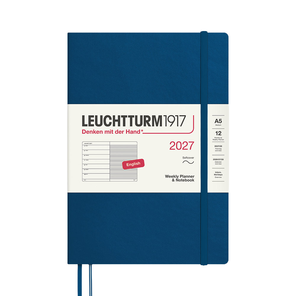 LEUCHTTURM1917 Weekly Planner & Notebook 2027 Softcover Medium A5 Indigo