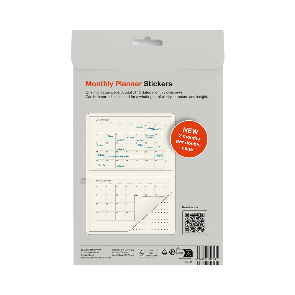 LEUCHTTURM1917 Monthly Planner Stickers 2027