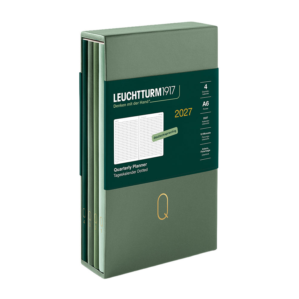 LEUCHTTURM1917 Quarterly Daily Planner 2027 Pocket A6 Shades of Green