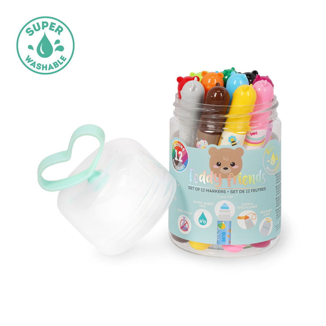 Legami Brush Markers Set of 12 Teddy Friends