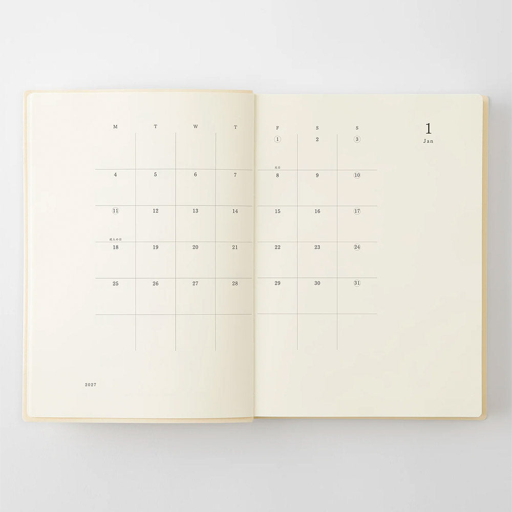 Midori Notebook Daily Diary 2027 A5