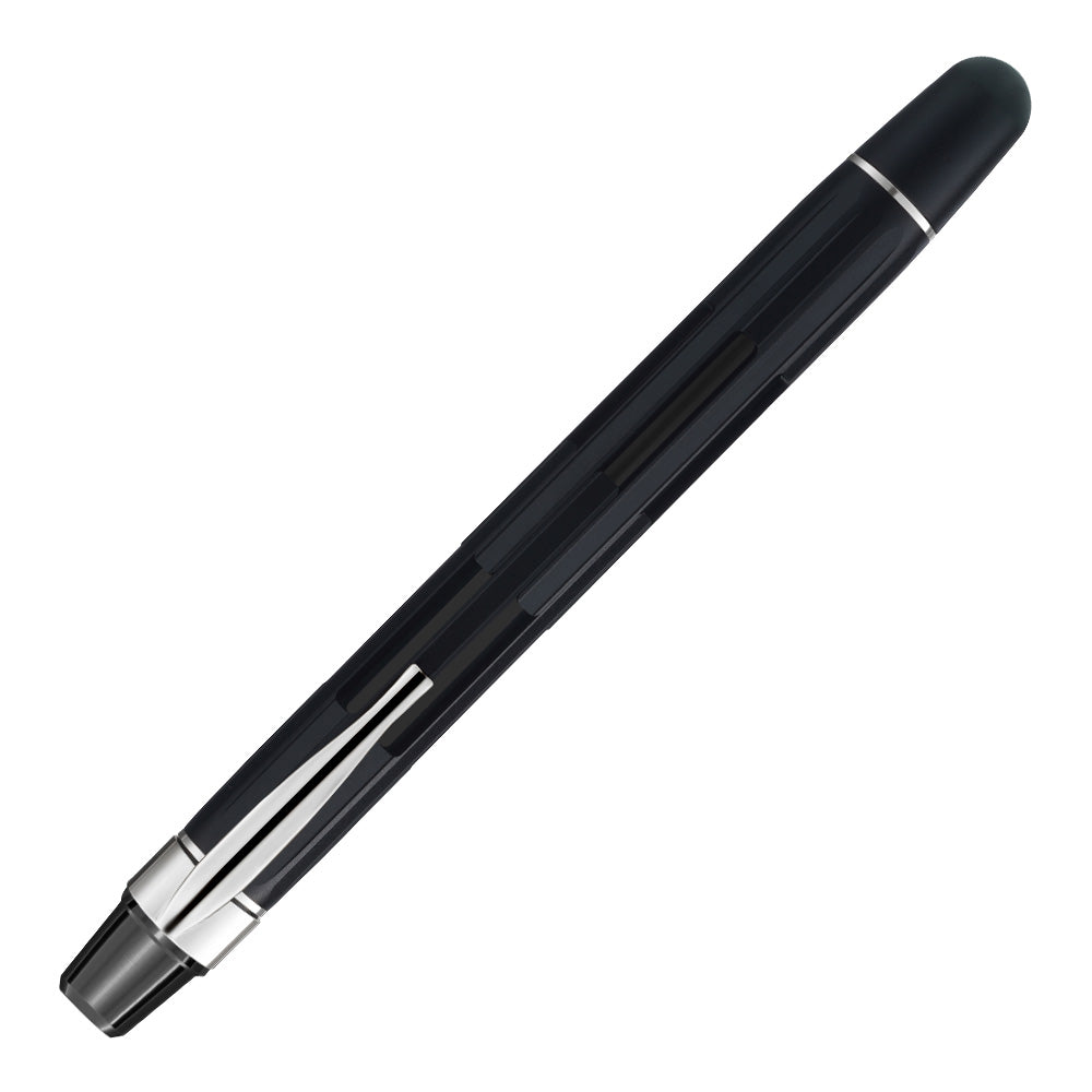 Nahvalur Eclipse Retractable Fountain Pen Black Silver