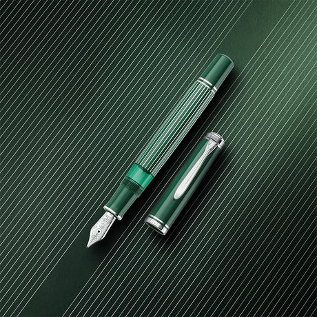 Pelikan Souveran M815 Special Edition Fountain Pen Metal Striped Green