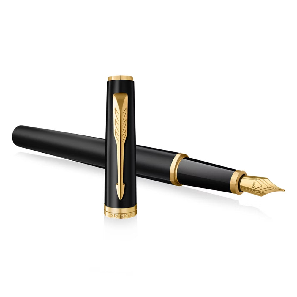 Parker Meridian Fountain Pen Matte Black Lacquer with Gold Trim