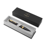 Parker Meridian Ballpoint Pen Matte Black Lacquer with Gold Trim