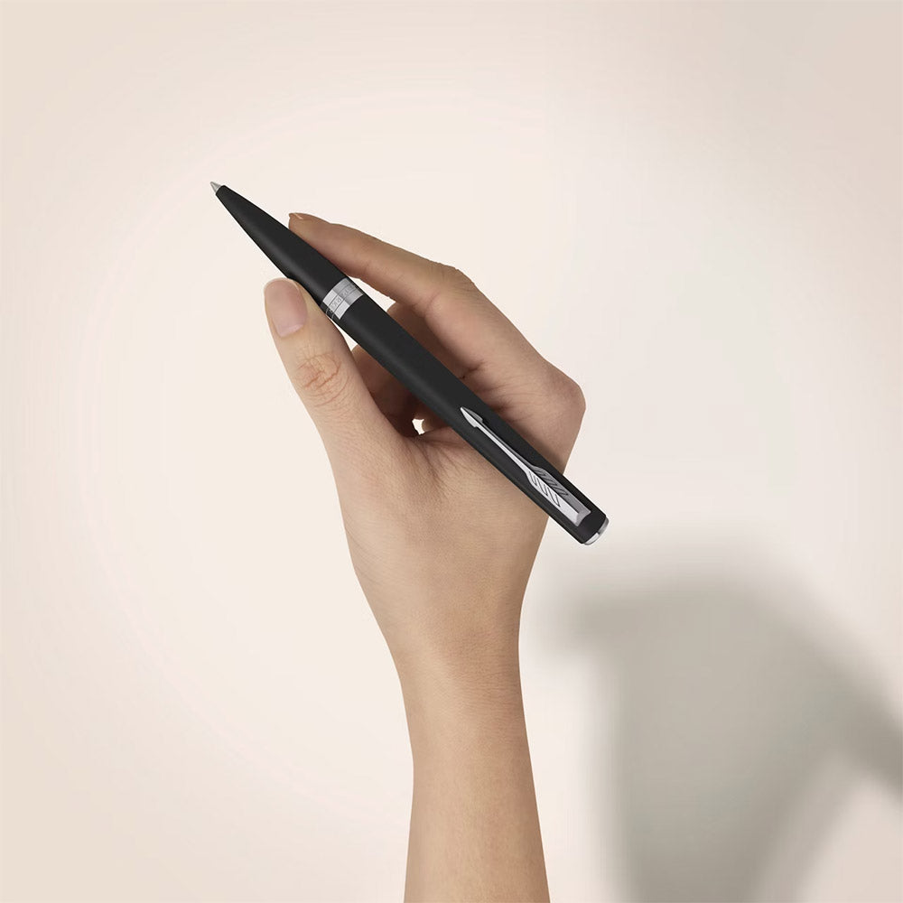 Parker Meridian Ballpoint Pen Matte Black Lacquer with Chrome Trim