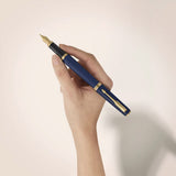 Parker Meridian Fountain Pen Blue Lacquer with Gold Trim