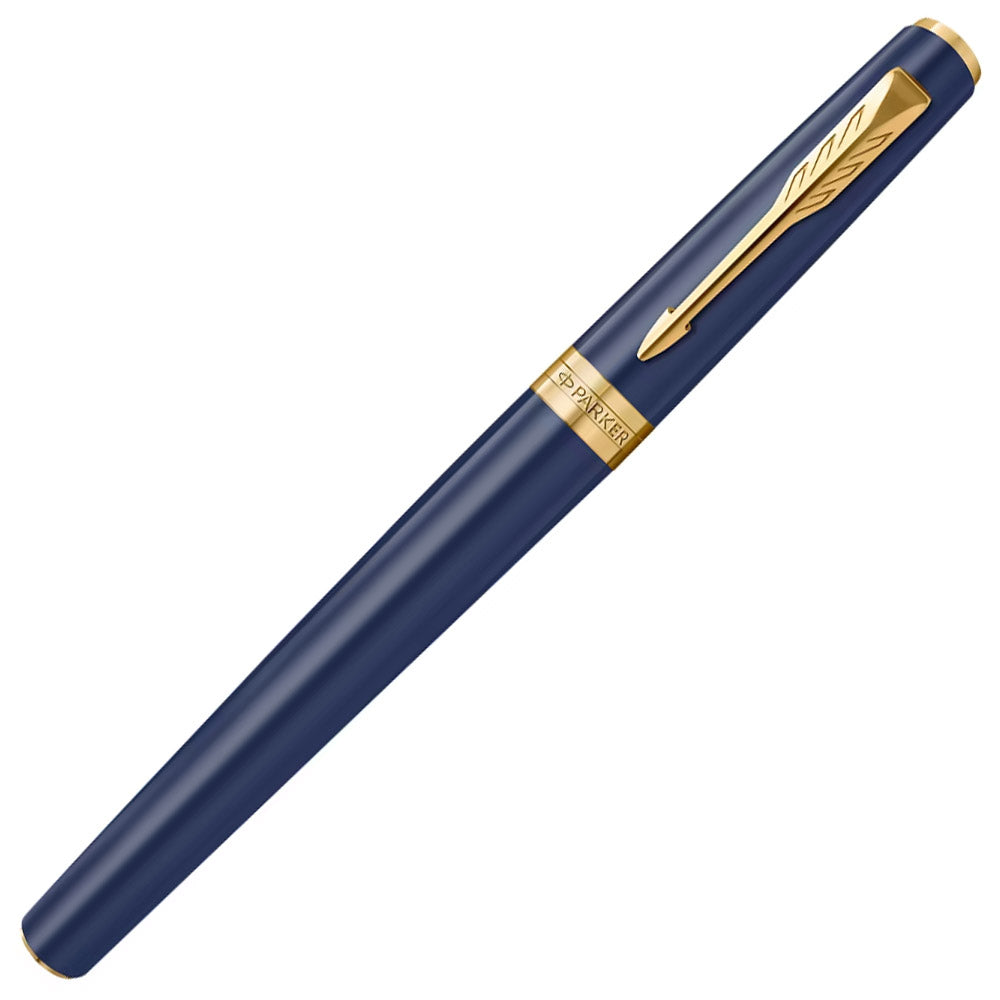 Parker Meridian Fountain Pen Blue Lacquer with Gold Trim