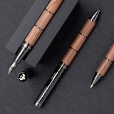 Tom Hessin Revolution Ballpoint Pen Rustic Wood Barrel with Gunmetal Trim