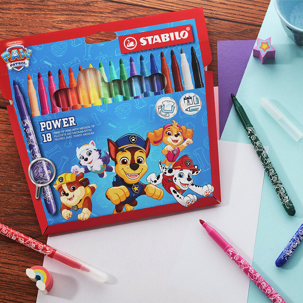 STABILO power PAW Patrol Fibre-Tip Pen Set of 18 Assorted Colours