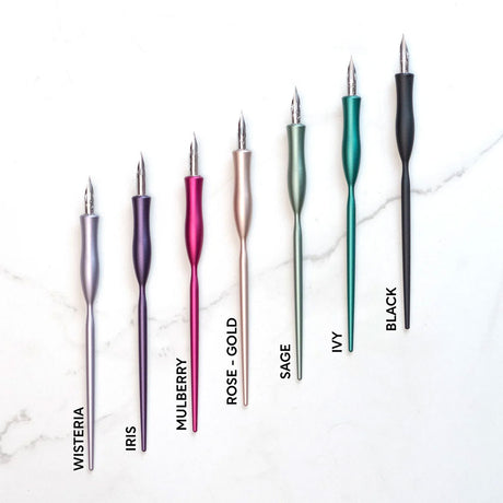 Tom's Studio Flourish Curve Straight Nib Holder Sage
